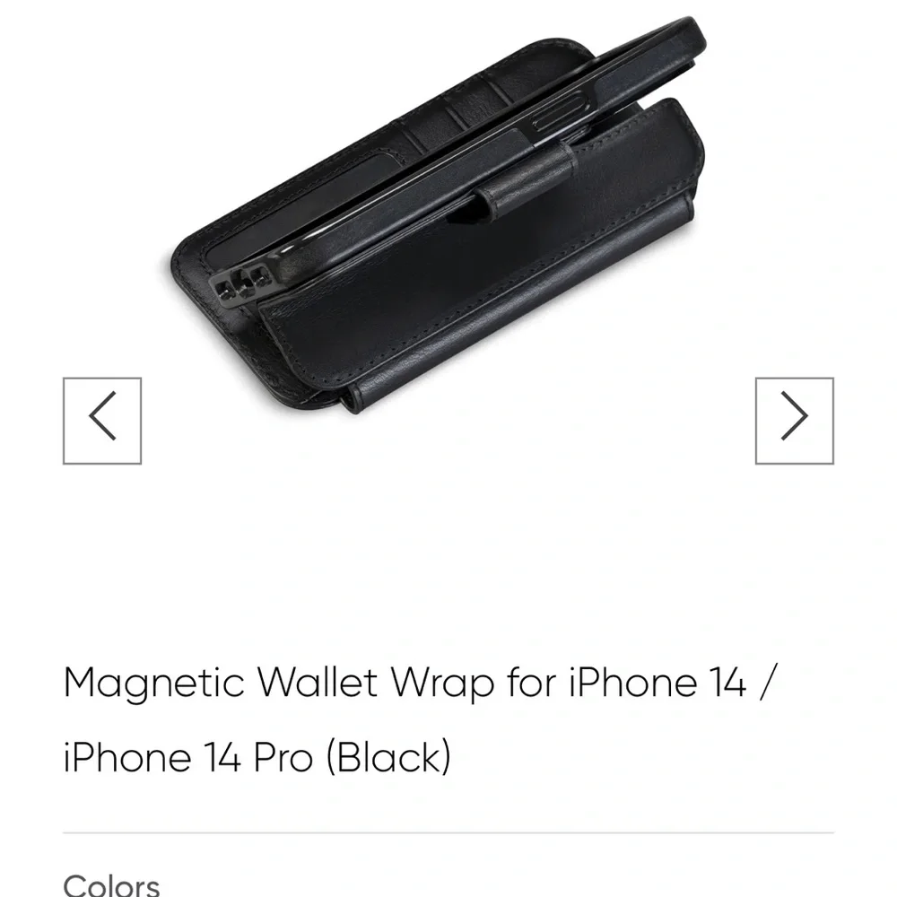 Sena Magnetic Wallet Wrap for iPhone 14 / iPhone 14 Pro (Black)